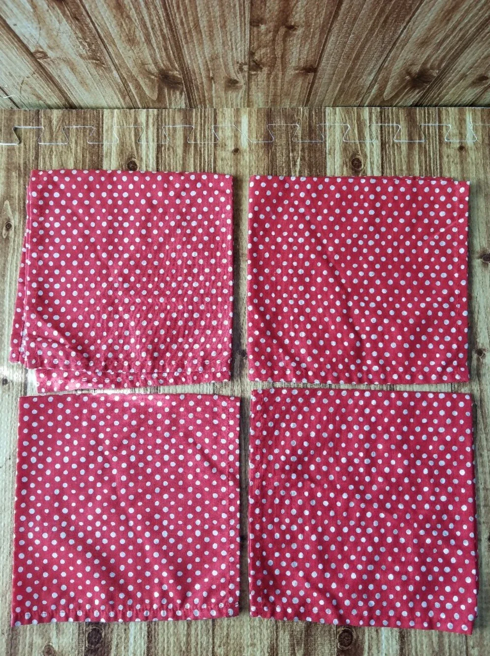 The Pioneer Woman Flea Market Red Floral Pattern Cloth Napkins - 4 Sets (16)